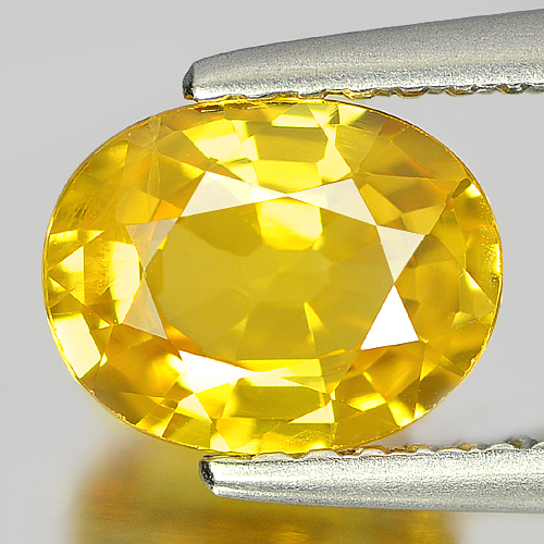 Yellow Sapphire 1.42 Ct. Oval Shape 7.7 x 6 Mm. Natural Gemstone From Thailand