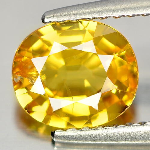 Yellow Sapphire 1.60 Ct. Oval Shape 7.6 x 6.6 x 3.6Mm. Natural Gemstone Thailand