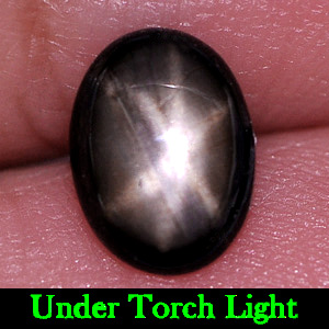 1.25 Ct. Alluring Natural Gemstone Black Star Sapphire 6 Rays Oval Cabochon