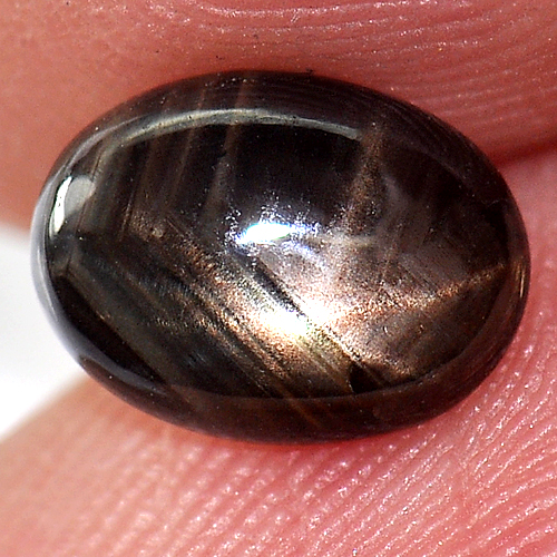 1.39 Ct. Alluring Natural Gemstone Black Star Sapphire 6 Rays Oval Cabochon