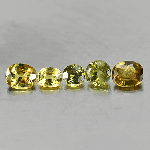 1.70 Ct. 5 Pcs. Attractive Gemstones Natural Yellow Sapphire Mix Shape