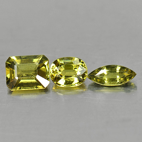 1.75 Ct. 3 Pcs. Vivid Gemstones Natural Yellow Sapphire Mix Shape
