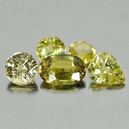 1.75 Ct. 5 Pcs. Mix Shape Natural Gems Yellow Sapphire From Thailand