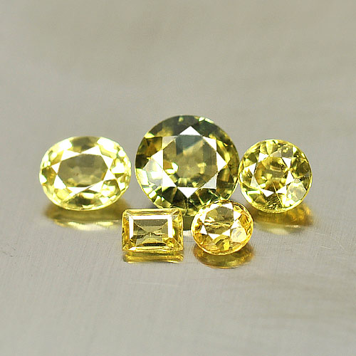 1.46 Ct. 5 Pcs. Alluring Gemstones Natural Yellow Sapphire Mix Shape
