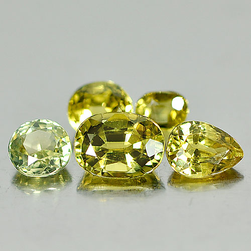 1.75 Ct. 5 Pcs. Natural Gems Yellow Sapphire Mix Shape From Thailand