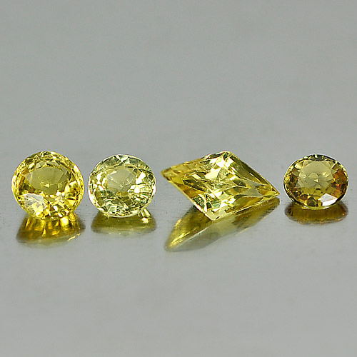 1.20 Ct. 4 Pcs. Natural Gemstones Yellow Sapphire Mix Shape