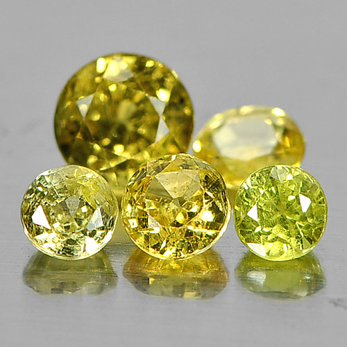 Yellow Sapphire 1.50 Ct. 5 Pcs. Mix Shape Natural Gemstones From Thailand