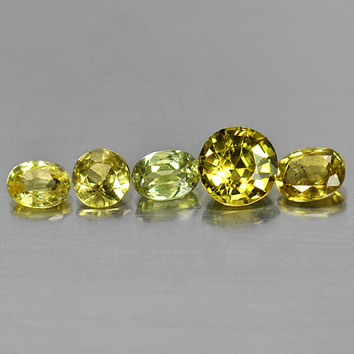 1.75 Ct. 5 Pcs. Natural Yellow Sapphire Gemstones Mix Shape Thailand
