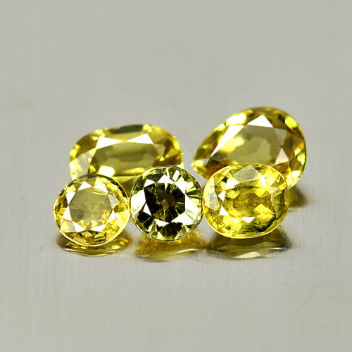 1.35 Ct. 5 Pcs. Attractive Gemstones Natural Yellow Sapphire Mix Shape