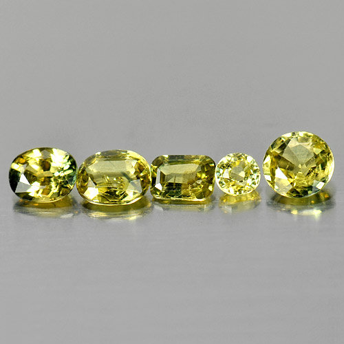 1.60 Ct. 5 Pcs. Mix Shape Natural Yellow Sapphire Gemstones