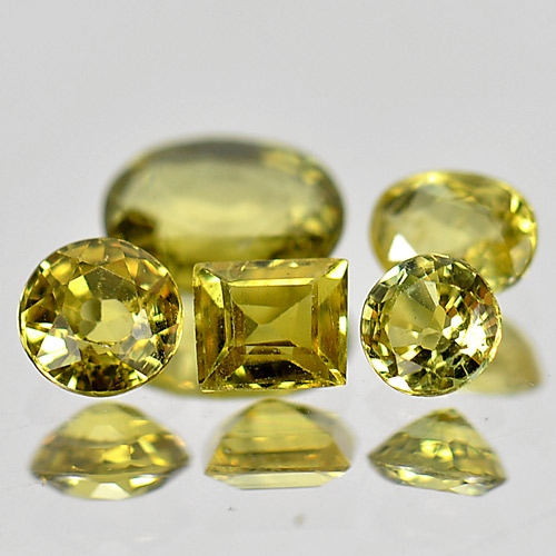 1.50 Ct. 5 Pcs. Attractive Gemstones Natural Yellow Sapphire Mix Shape