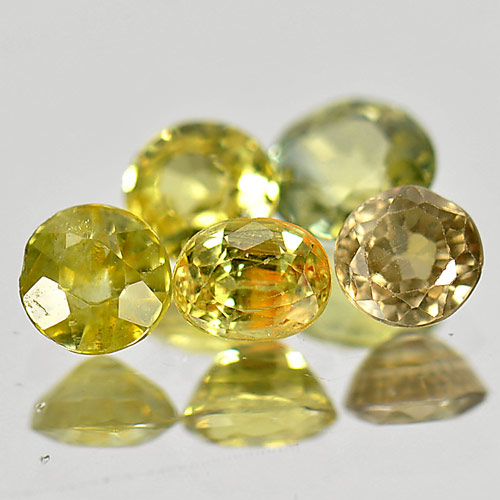 1.80 Ct. 5 Pcs. Beauty Gemstones Natural Yellow Sapphire Mix Shape