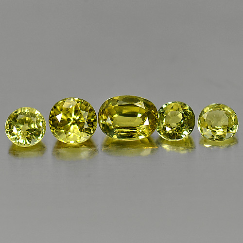 1.65 Ct. 5 Pcs. Natural Yellow Sapphire Gemstones Mix Shape
