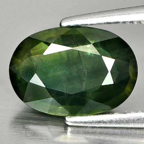 Sapphire Yellowish Green 2.39 Ct. Oval 10 x 7 Mm. Natural Gemstone Heated Only