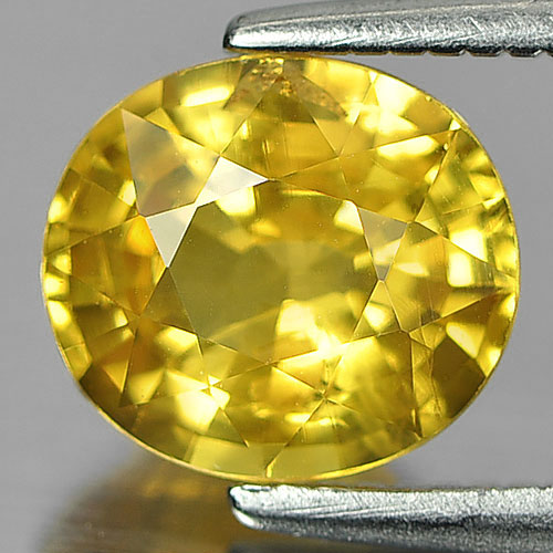 Yellow Sapphire 1.61 Ct. Oval Shape 7.5 x 6.7 Mm. Natural Gemstone From Thailand