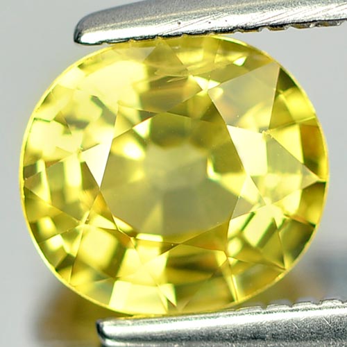 Yellow Sapphire 1.32 Ct. Oval Shape 7 x 6.3 Mm. Natural Gemstone Heated Thailand