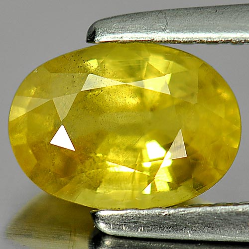 Yellow Sapphire 1.38 Ct. Oval Shape 7.9 x 5.8 Mm. Natural Gemstone Thailand