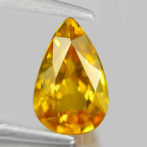 Yellow Sapphire Ceylon 1.04 Ct Pear 7.8 x 4.9 Mm Natural Gemstone From Sri Lanka