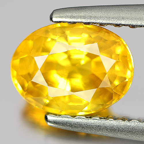 Yellow Sapphire 1.28 Ct. Oval Shape 6.7 x 5.1 Mm. Natural Gem Heated Madagascar