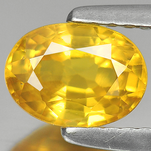 Yellow Sapphire 1.35 Ct. Oval Shape 7.2 x 5.3 Mm. Natural Gem Heated Madagascar