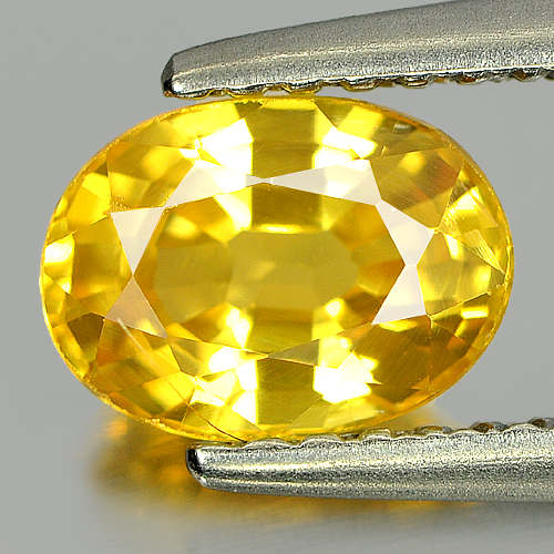 Yellow Sapphire 1.28 Ct. Oval Shape 7 x 5 x 3.7 Mm. Natural Gemstone Thailand