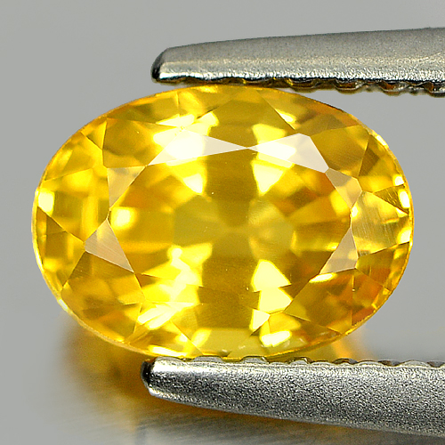 Yellow Sapphire 1.43 Ct. VVS Oval 7 x 5.2 x 4.2 Mm. Natural Gemstone Thailand
