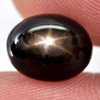 Natural Gemstone Black Star Sapphire 6 Rays 2.81 Ct. Oval Cabochon Thailand