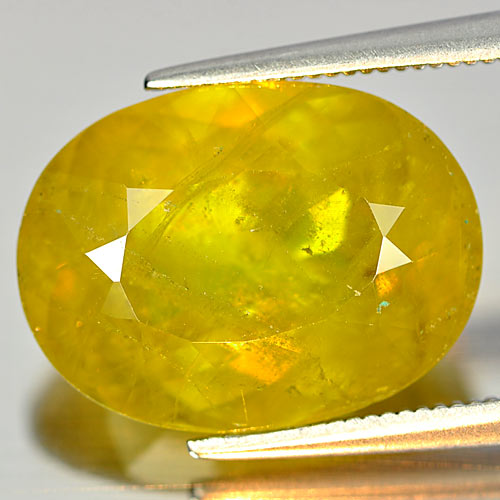 Multi Color Sphene 11.57 Ct. Oval Shape 16.2 X 12.2 Mm Natural Gemstone Unheated