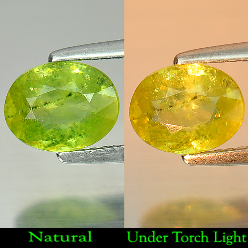 1.65 Ct. Oval Shape Natural Intense Green Sphene With Rainbow Spark
