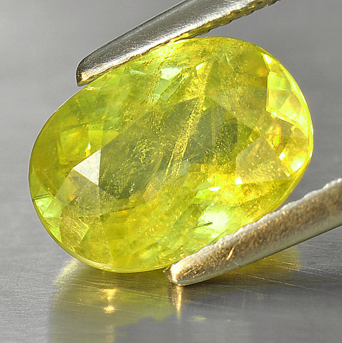 2.67 Ct. Oval Shape Natural Intense Green Titanium Sphene With Rainbow Spark