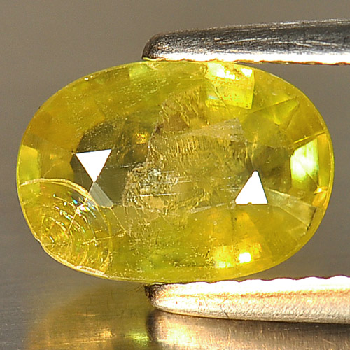 1.81 Ct. Oval Shape Natural Greenish Yellow Titanium Sphene With Rainbow Spark