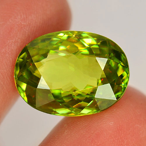 Multi Color Sphene 19.59 Ct. Clean Oval 18.4 x 13.6 Mm Natural Gemstone Unheated