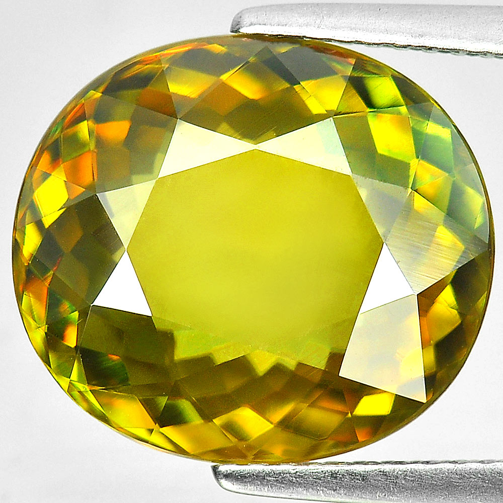 8.35 Ct. Oval Shape Natural Gemstone Multi Color Titanium Sphene Rainbow Spark