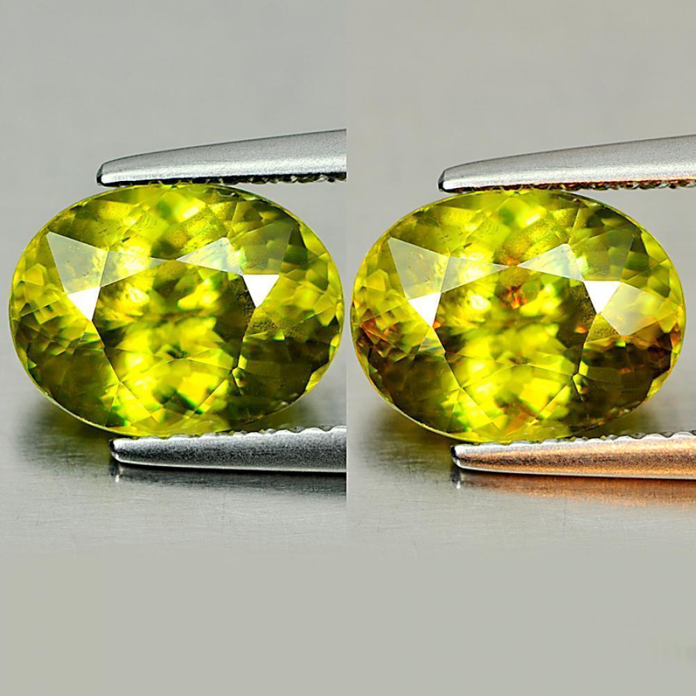 Multi Color Sphene 2.49 Ct Oval Shape 9.6 x 7.4 Mm. Natural Gemstone Unheated