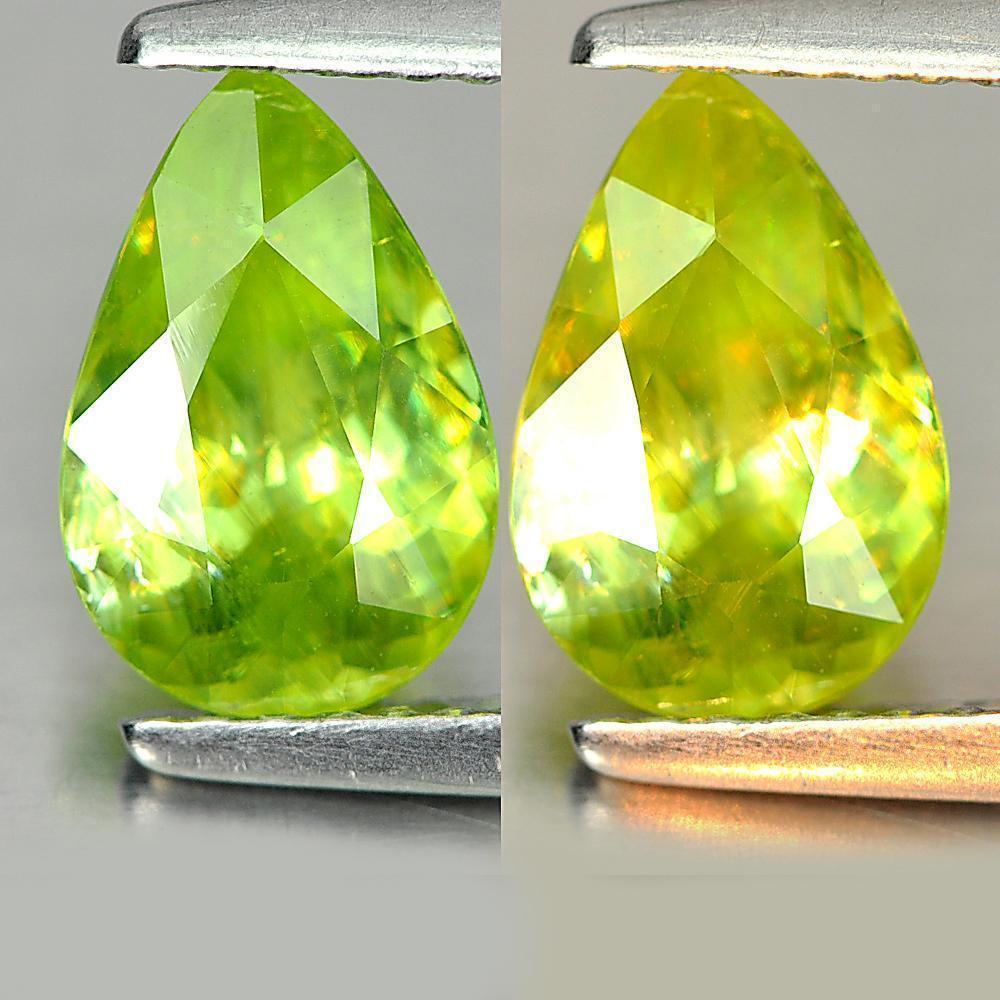 Multi color Sphene 1.42 Ct. Pear Shape 9.3 x 6.2 Mm. Natural Gemstone Unheated
