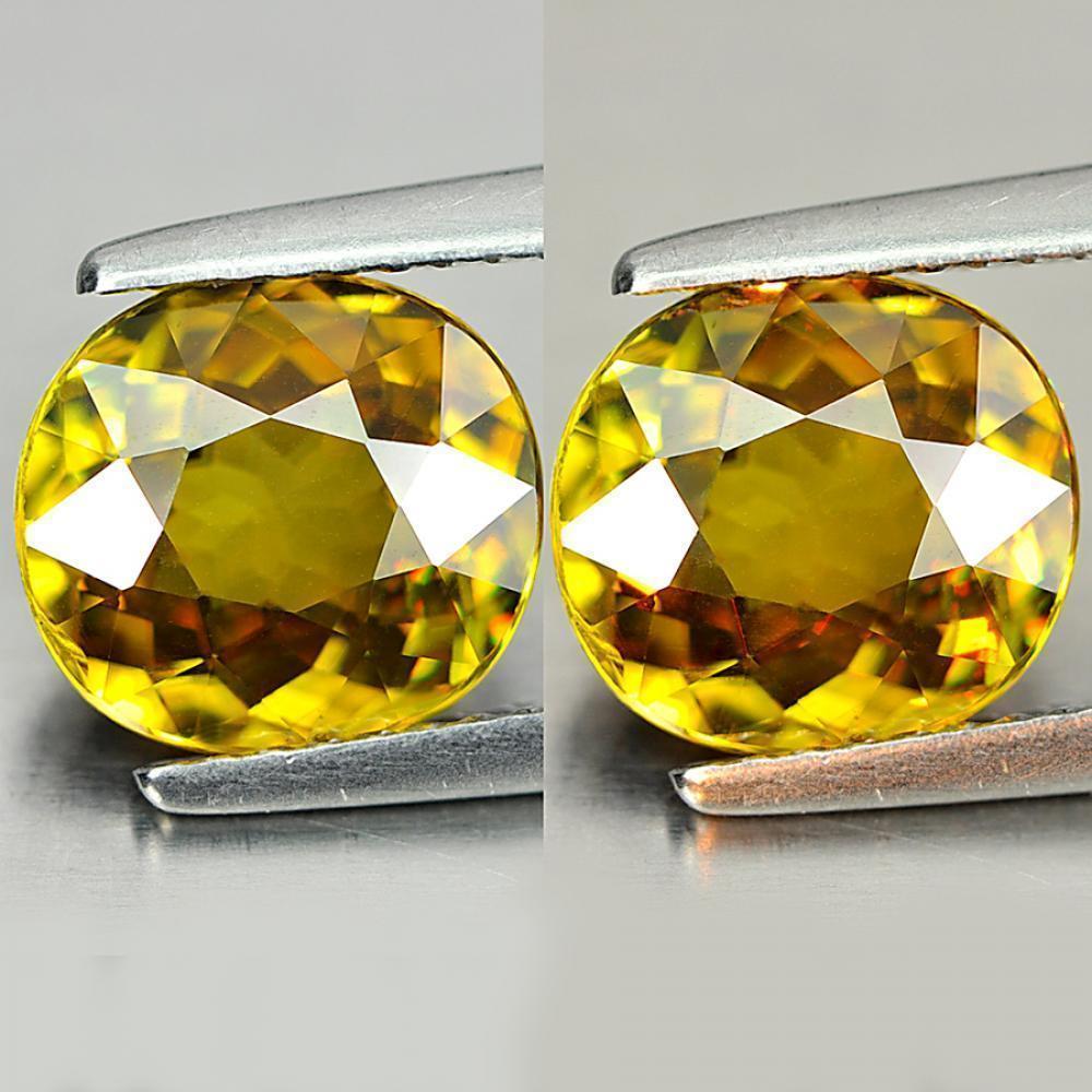 Miti Color Sphene 2.51 Ct. Oval Shape 8.6 x 7.9 Mm. Natural Gemstone Unheated