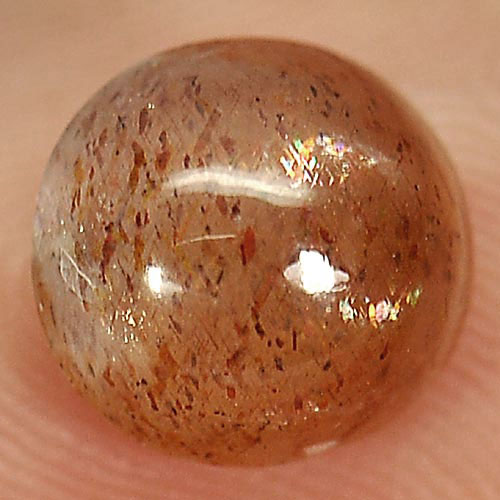 Orange Sunstone 2.10 Ct. Oval Cabochon 8.3 x 8 Mm. Natural Gemstone Madagascar