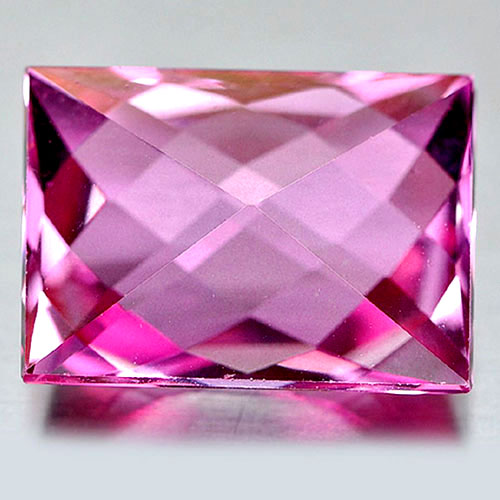 Pink Topaz 9.49 Ct. Baguette Shape Fancy Cut 13.9 x 10 Mm Natural Clean Gemstone