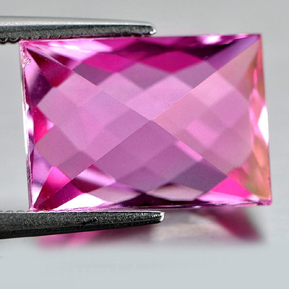 Pink Topaz 10.02 Ct. VVS Baguette Shape Fancy Cut Natural Gemstone Brazil