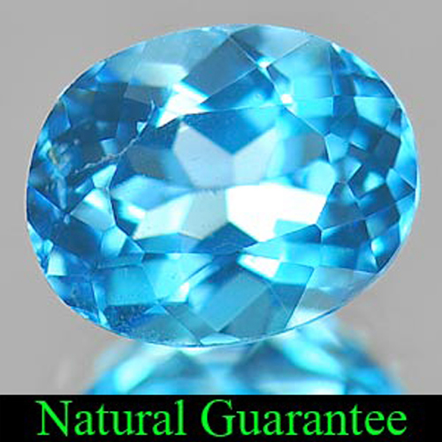 1.72 Ct. Natural Swiss Blue Topaz Gemstone Oval Shape From Brazil
