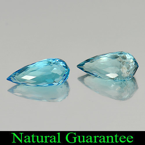 1.74 Ct. 2 Pcs. Natural Blue Topaz Briolette Shape Gemstones