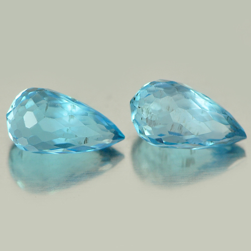1.59 Ct. 2 Pcs. Natural Blue Topaz Briolette Shape Gemstones