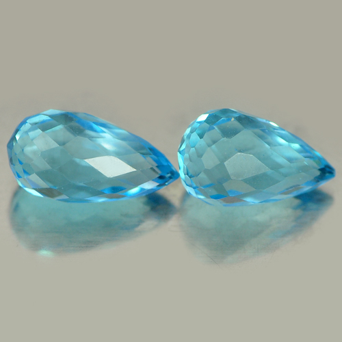 2.98 Ct. 2 Pcs. Natural Blue Topaz Gemstones Briolette Shape