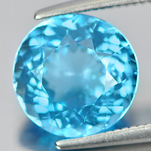 3.82 Ct. Natural Gemstone Round Shape Swiss Blue Topaz From Brazil
