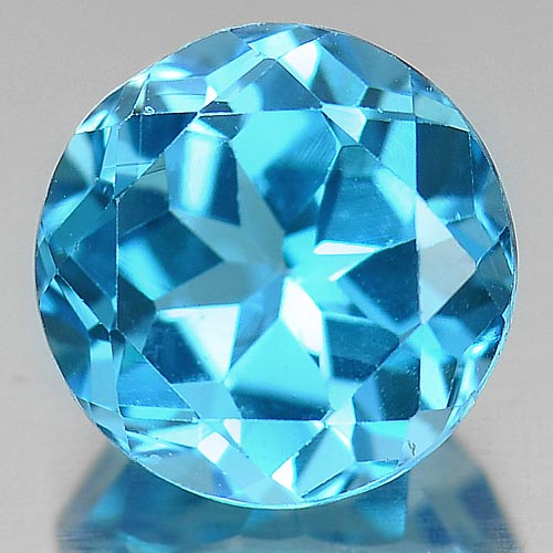 3.60 Ct. Sz 9 x 9 mm. Round Shape Natural Gemstone Swiss Blue Topaz