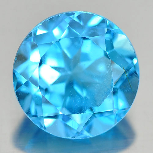3.57 Ct. Round Shape Natural Gemstone Swiss Blue Topaz From Brazil