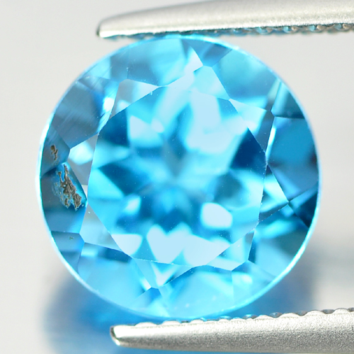 3.75 Ct. Round Shape Natural Gemstone Swiss Blue Topaz From Brazil