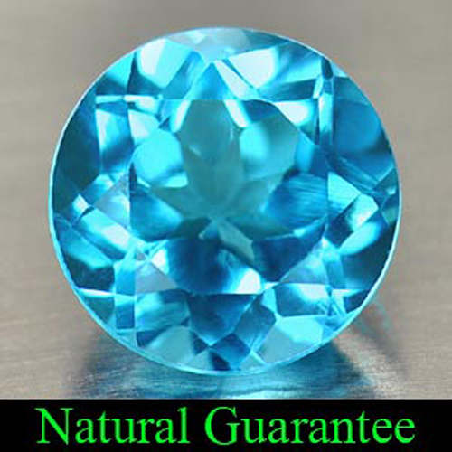 3.74 Ct. Round Shape Natural Gemstone Swiss Blue Topaz From Brazil