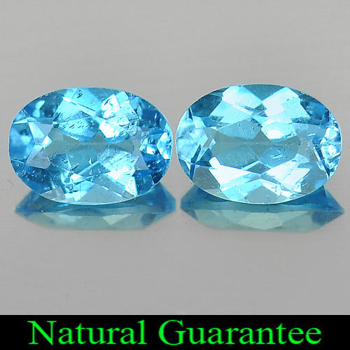 1.86 Ct. 2 Pcs. Nice Natural Gemstones Swiss Blue Topaz Oval Shape