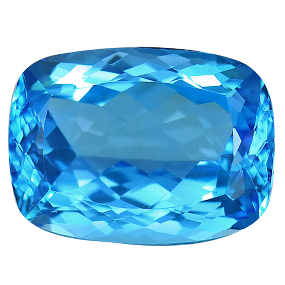 Swiss Blue Topaz 11.33 Ct. Cushion Shape 15.2 x 11 x 7.3 Mm. Natural Gemstone